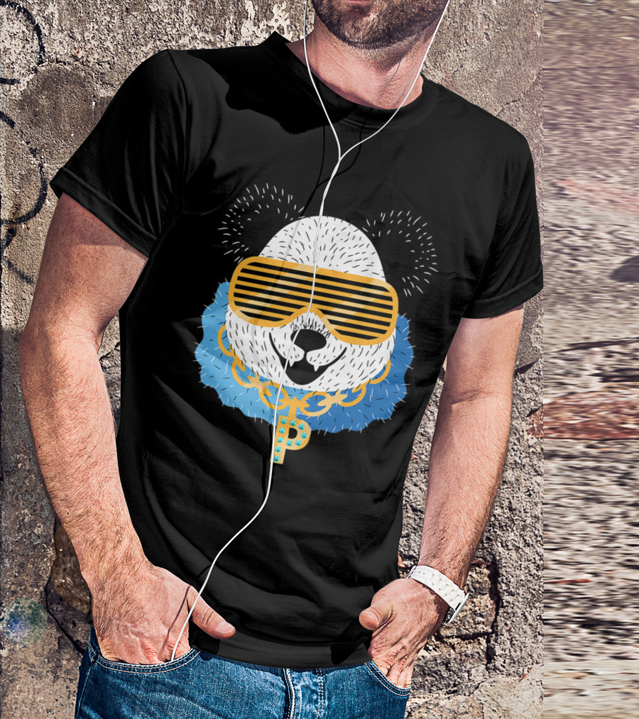Gangster Panda With Gold Chain And Cool Shades T-Shirt