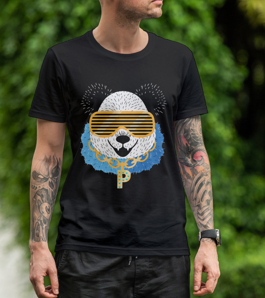 Gangster Panda With Gold Chain And Cool Shades T-Shirt