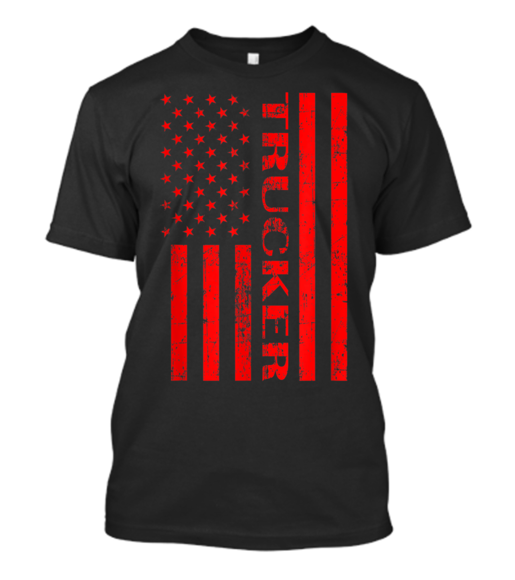 American Flag Trucker Red T-Shirt