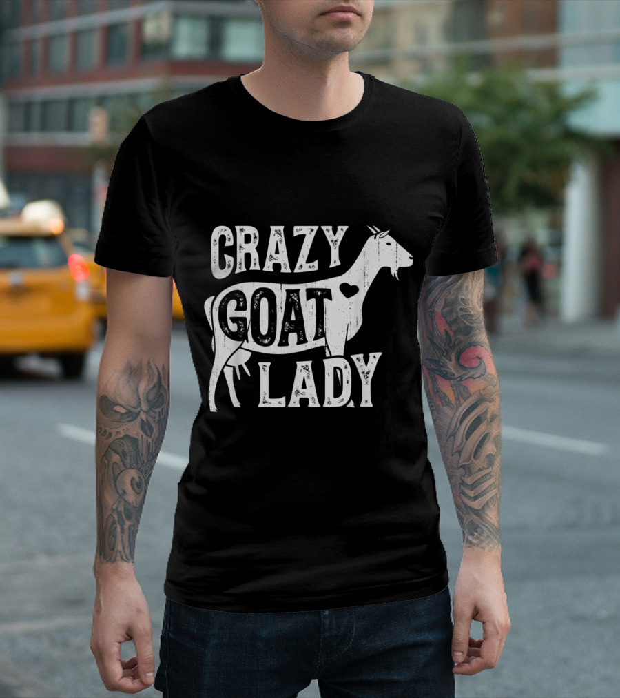 Crazy Goat Lady Women Goats Lovers Heart T-Shirt