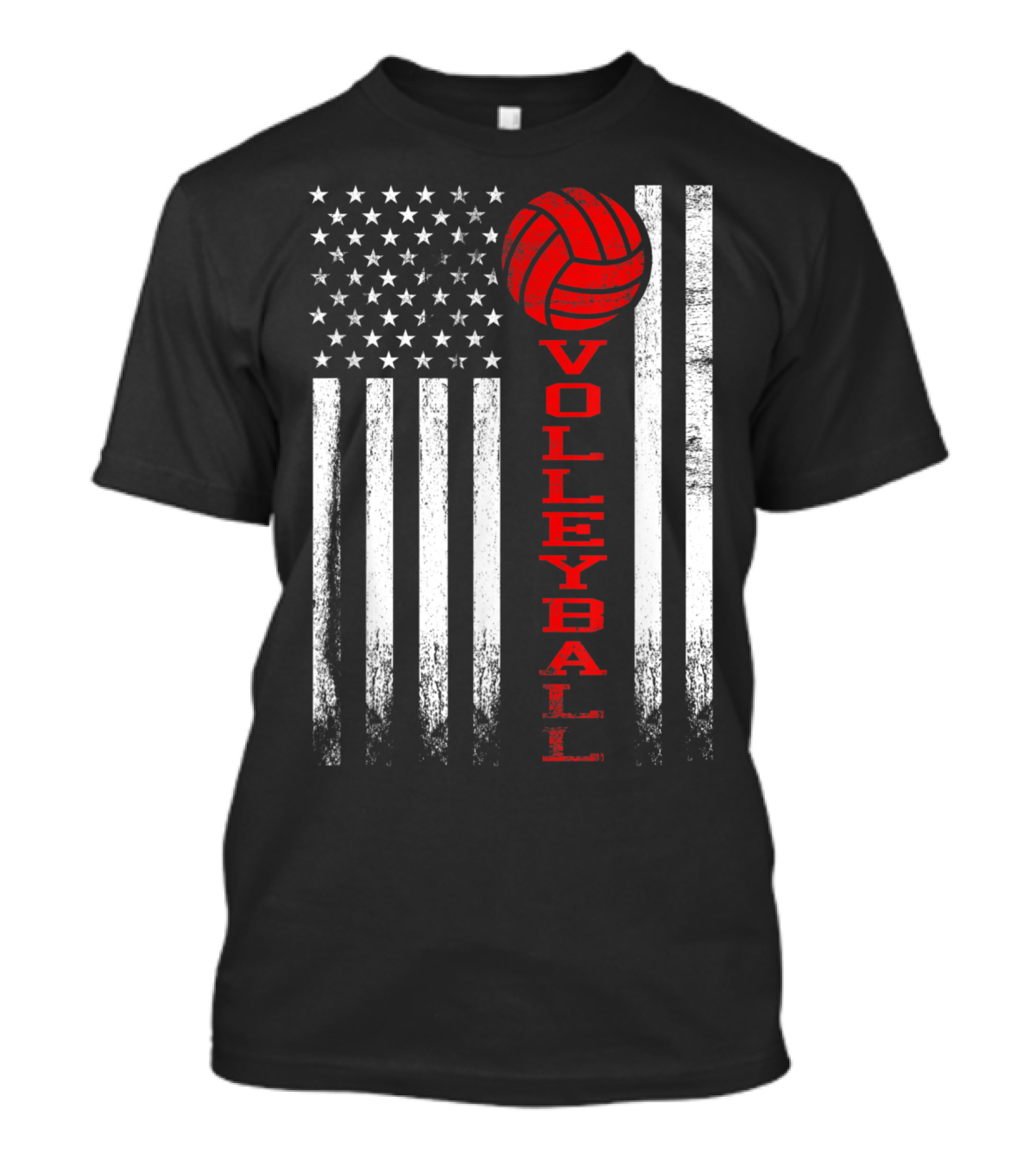 American Flag Volleyball Red Graphic Design For Girls Multicolor T-Shirt