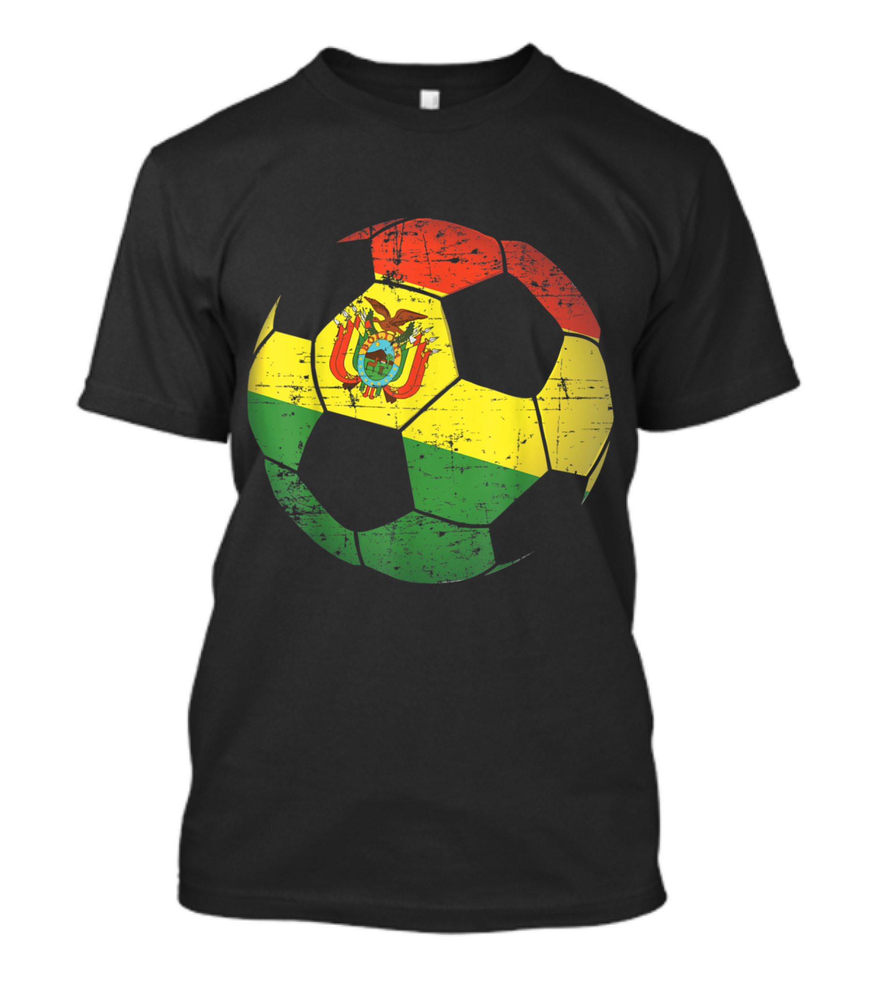 Bolivia Soccer Ball Flag Vintage Distressed Jersey T-Shirt