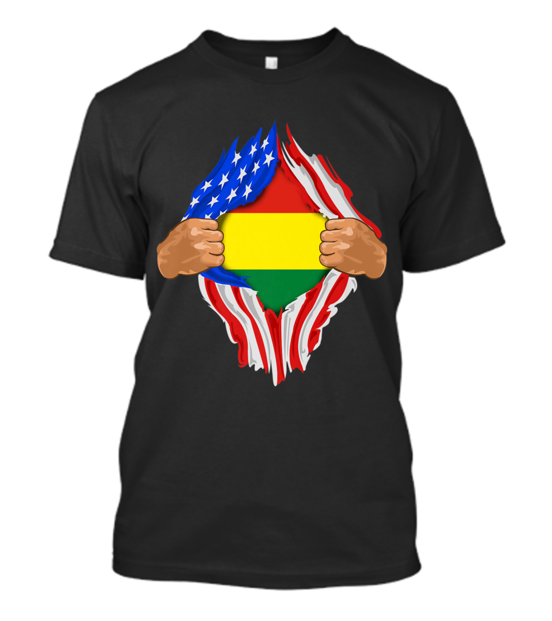 Bolivian Blood American Flag Fusion Hidden Identity Pride T-Shirt