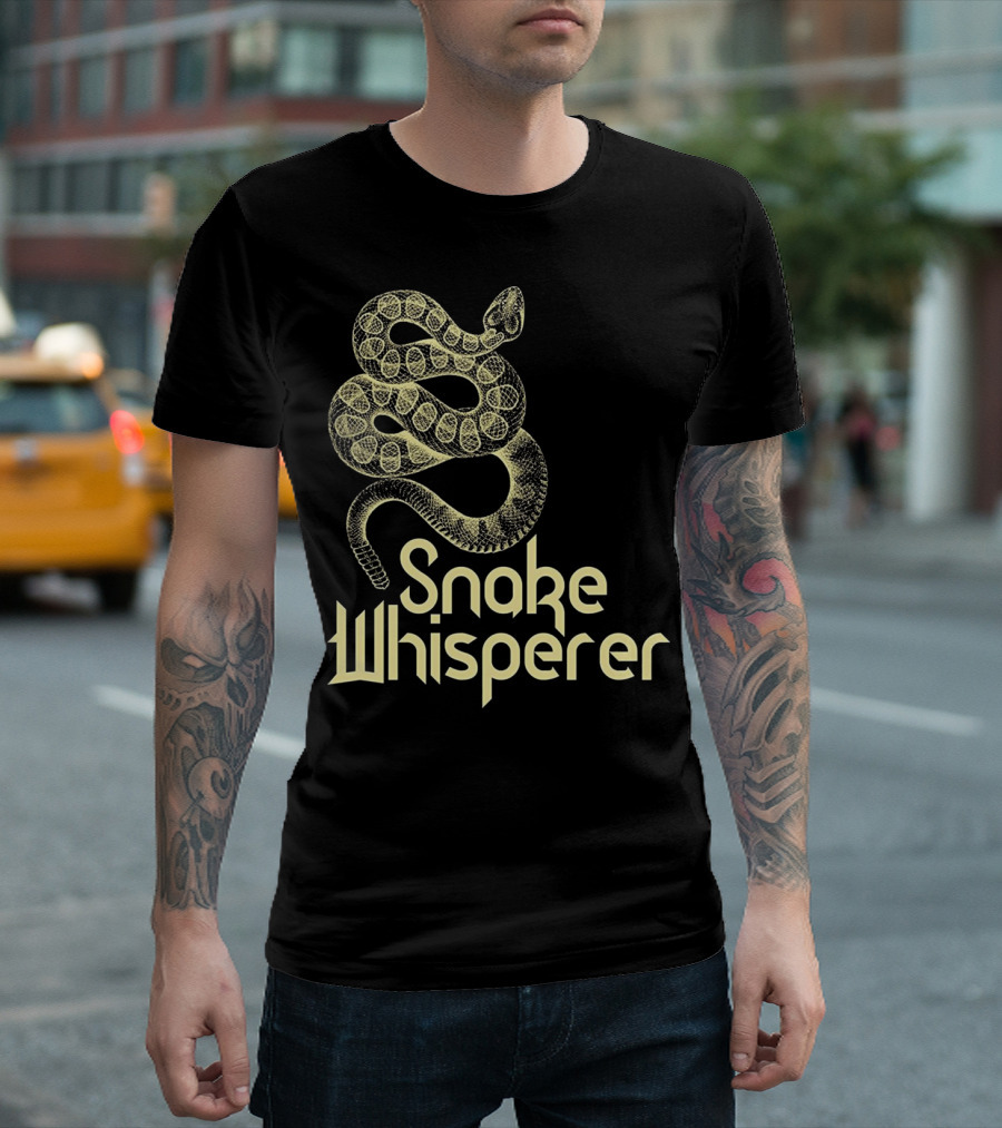 Vintage Snake Whisperer Graphic with Coiled Serpent T-Shirt