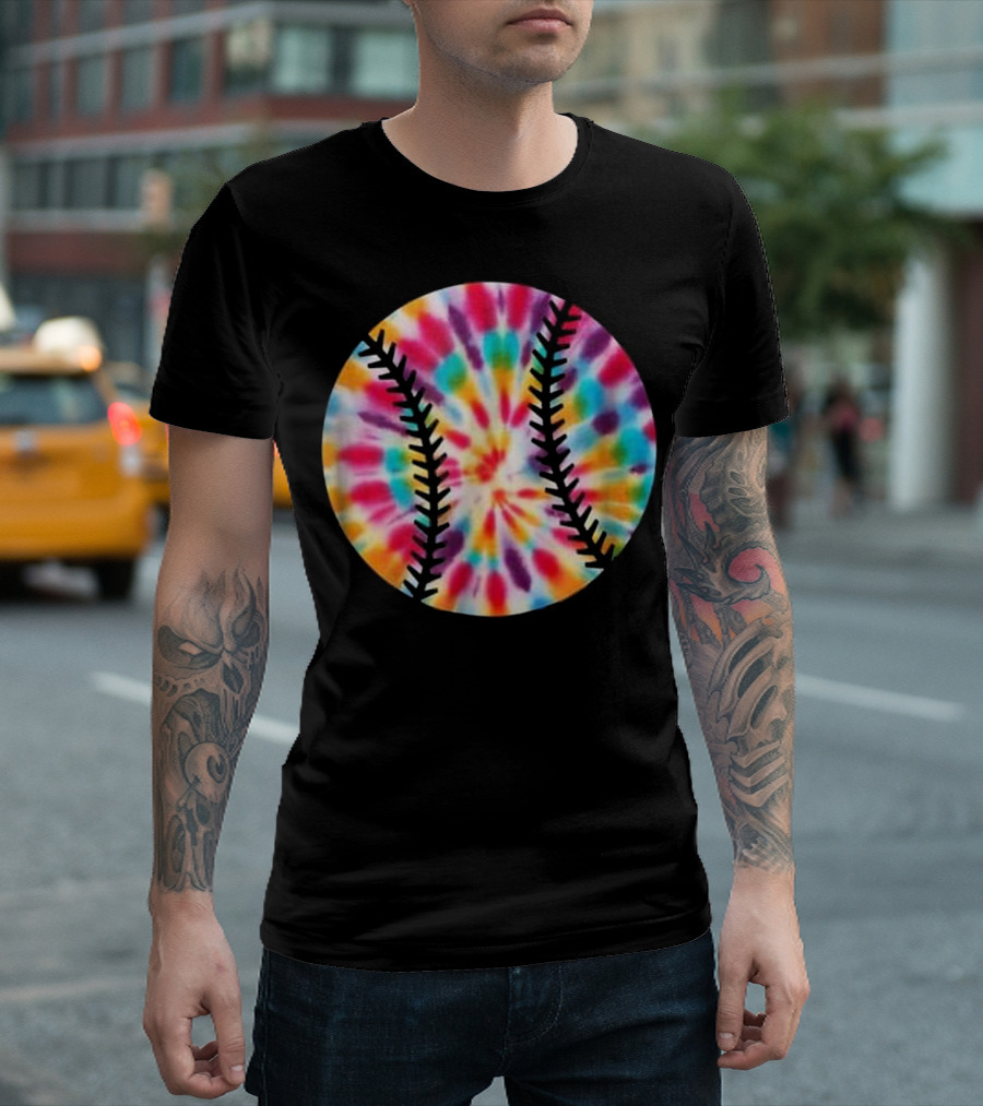 Tie Dye Baseball Tie-Dye Patterned Ball T-Shirt