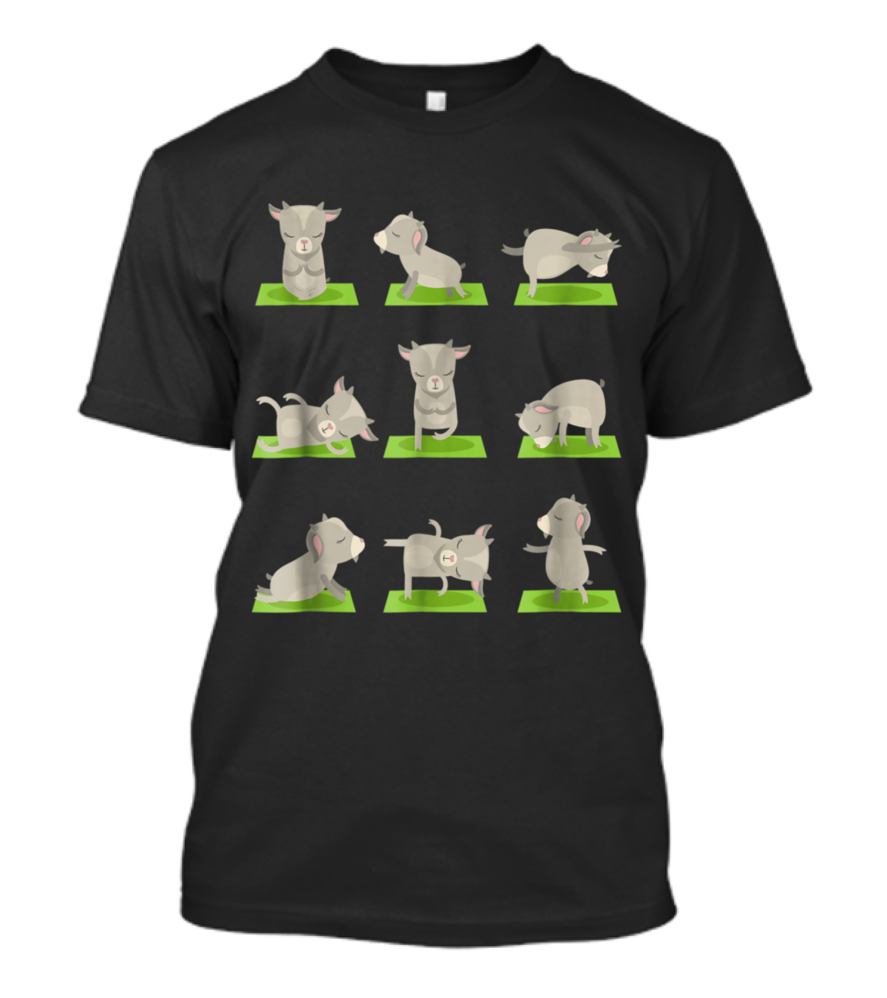 Goat Yoga Poses On Mat Funny Cute Yoga Goat T-Shirt