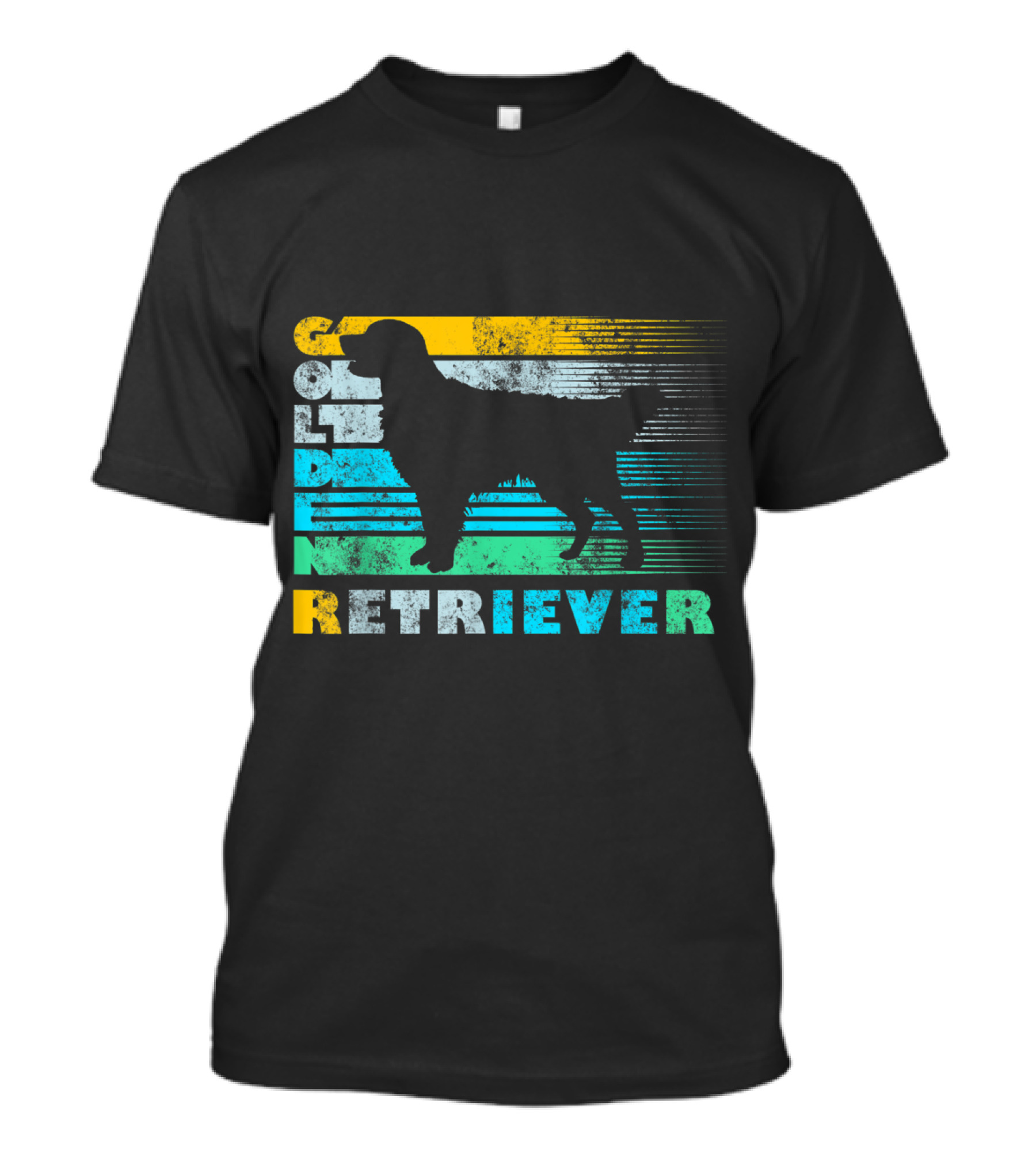 Golden Retriever Retro Striped T-Shirt