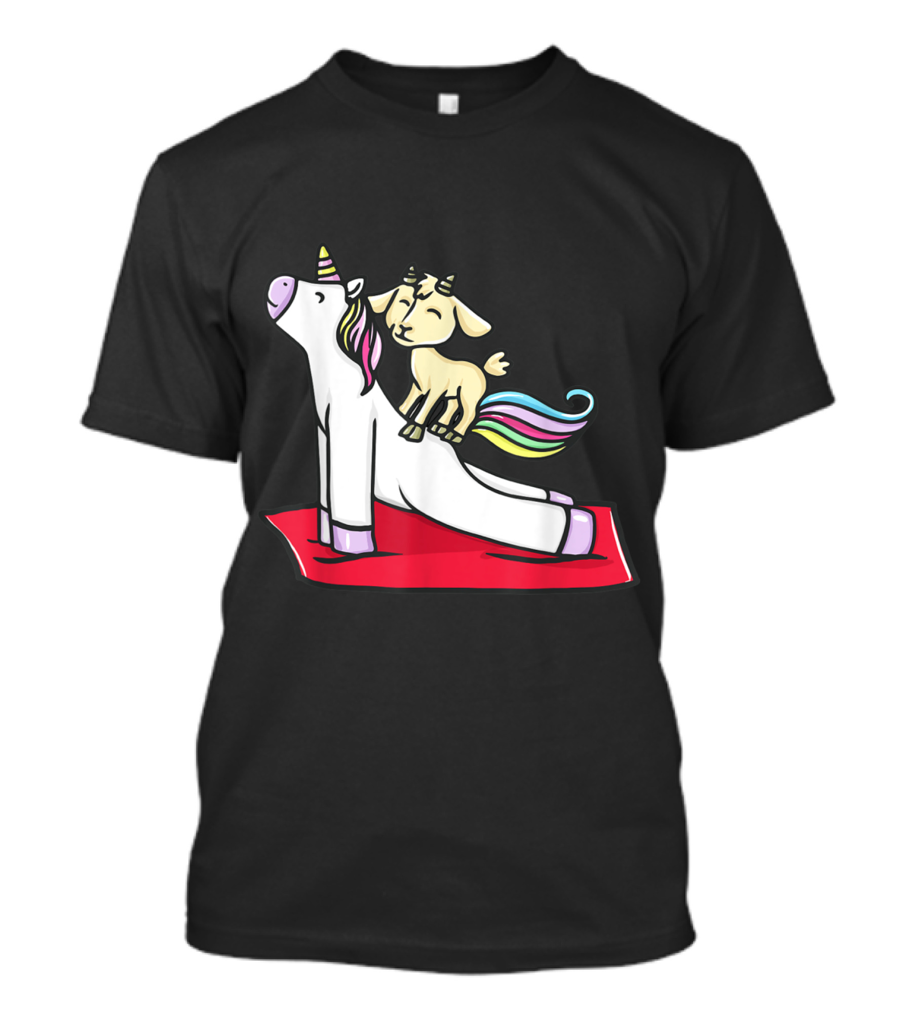 Yoga Unicorn Pose With Playful Goat Balance T-Shirt