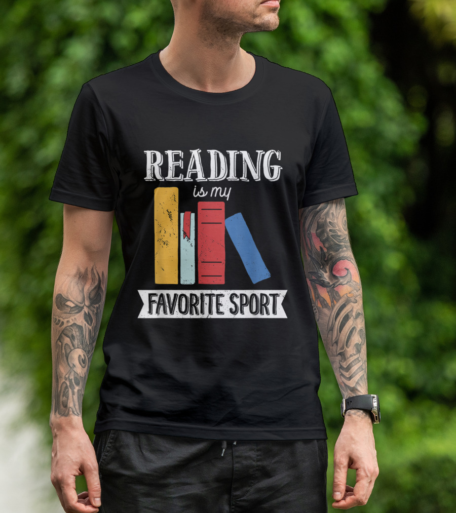 Reading Is My Favorite Sport Book Stack T-Shirt