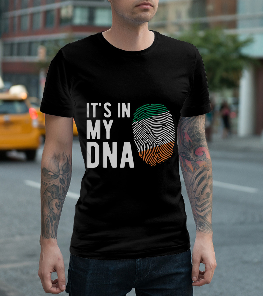 It's In My DNA Irish Flag Fingerprint T-Shirt
