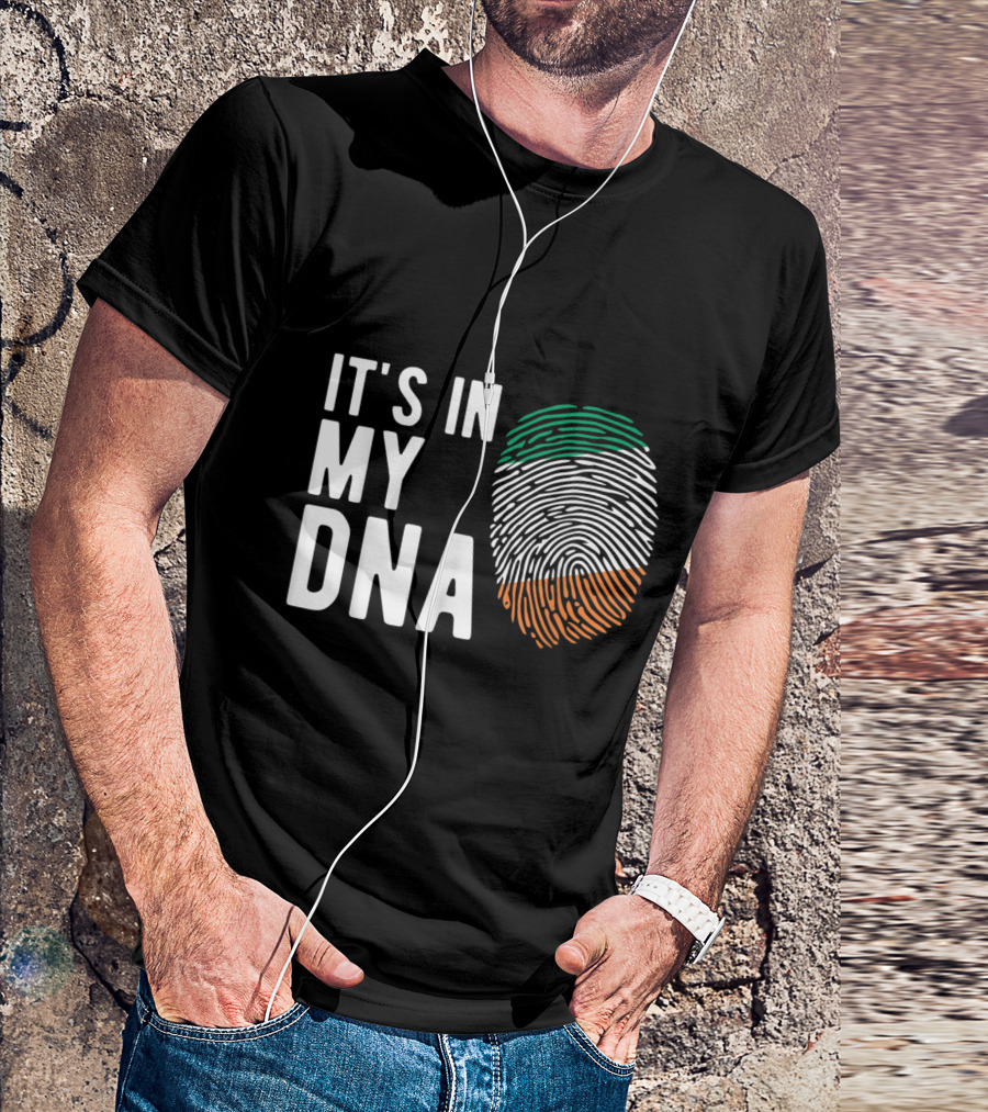 It's In My DNA Irish Flag Fingerprint T-Shirt