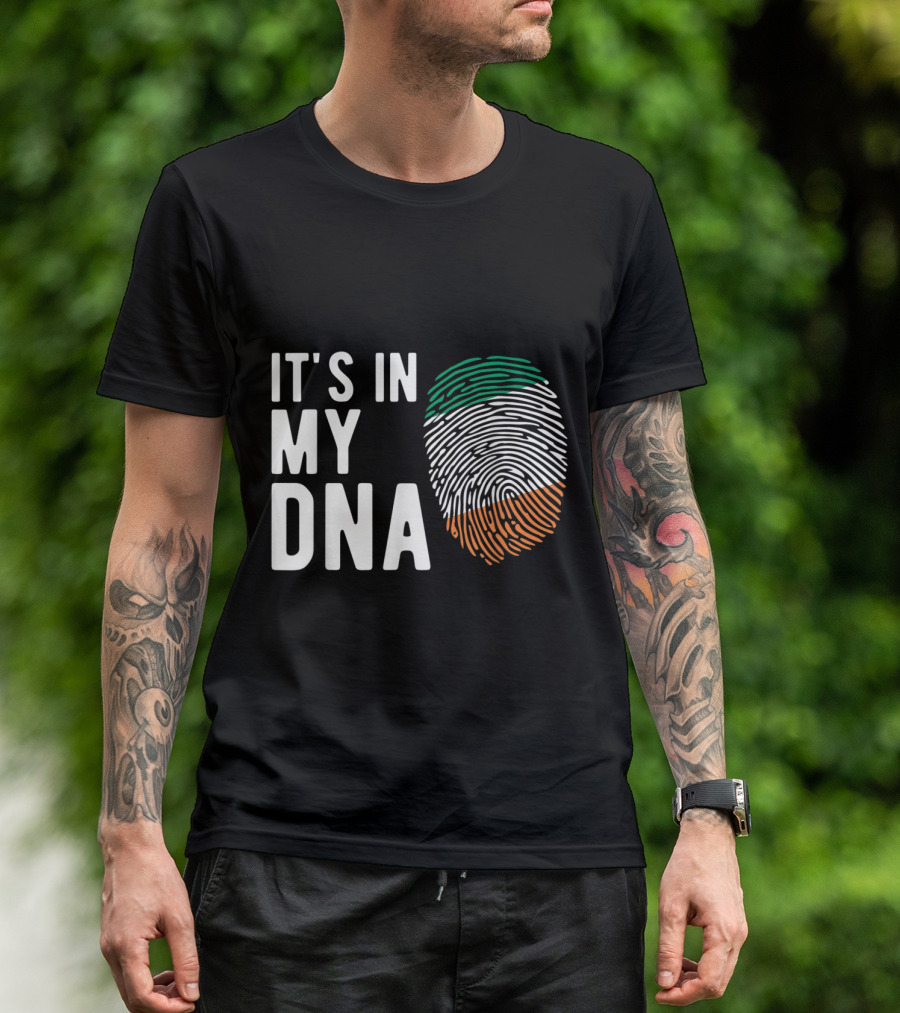 It's In My DNA Irish Flag Fingerprint T-Shirt