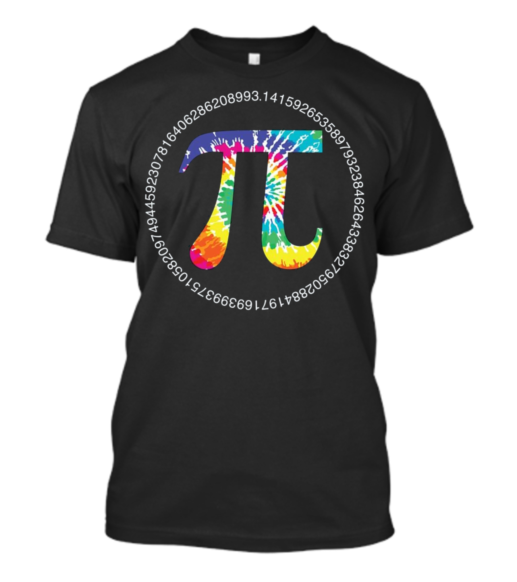Tie Dye Pi Symbol With Pi Day Sequence For Physics Math Teacher T-Shirt