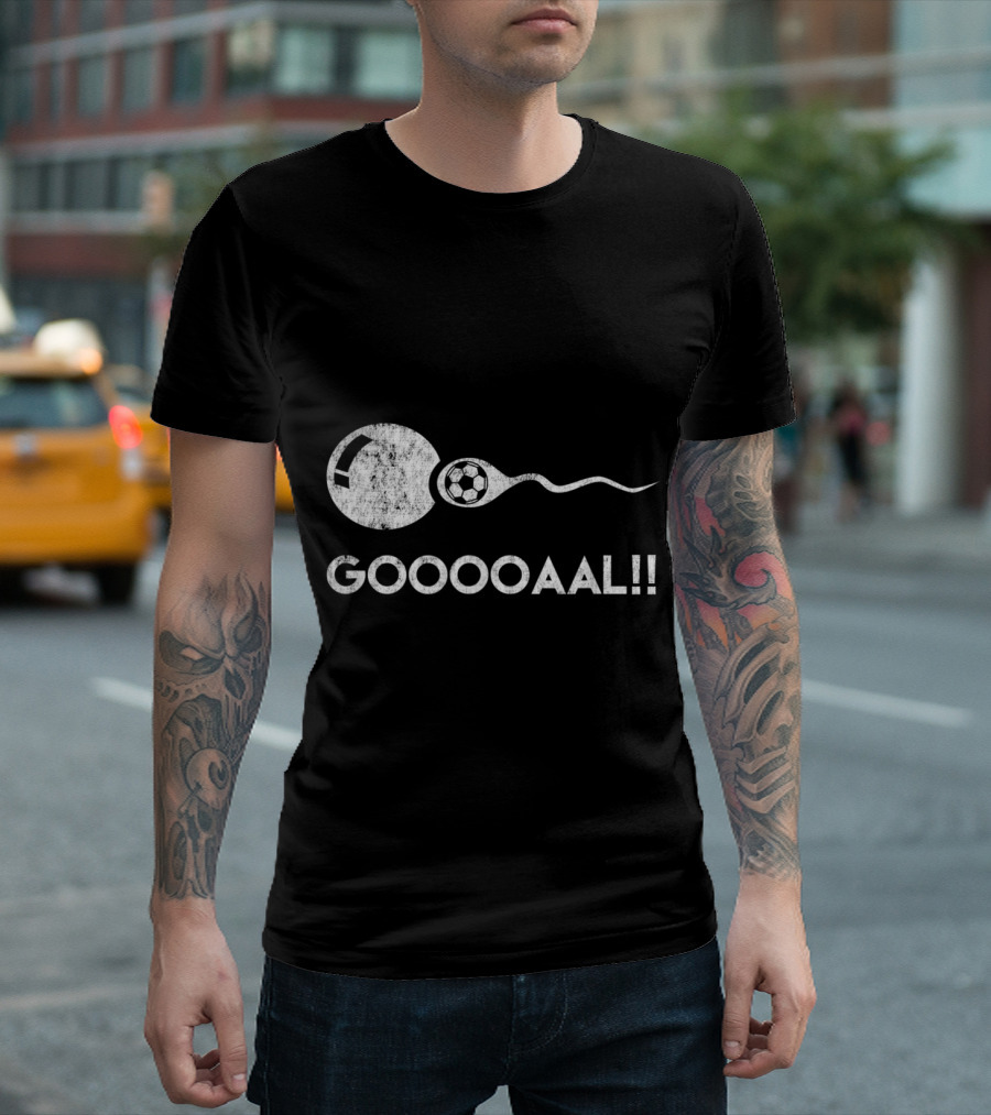 Gooooaal Funny Soccer Expectation with Ball and Sperm T-Shirt