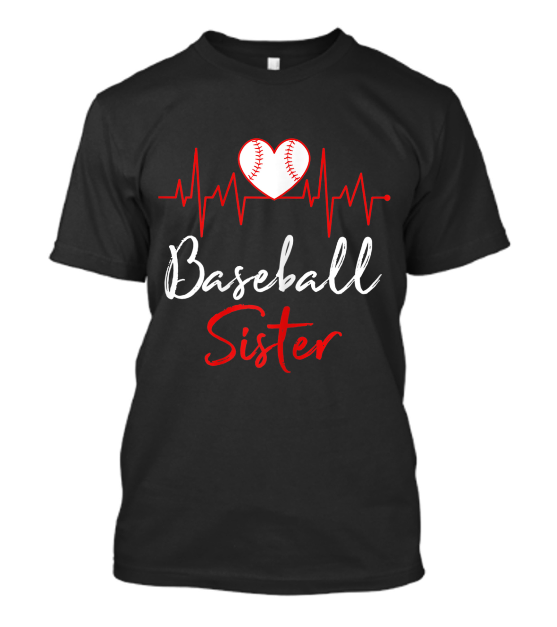 Heartbeat Baseball Sister Funny T-Shirt