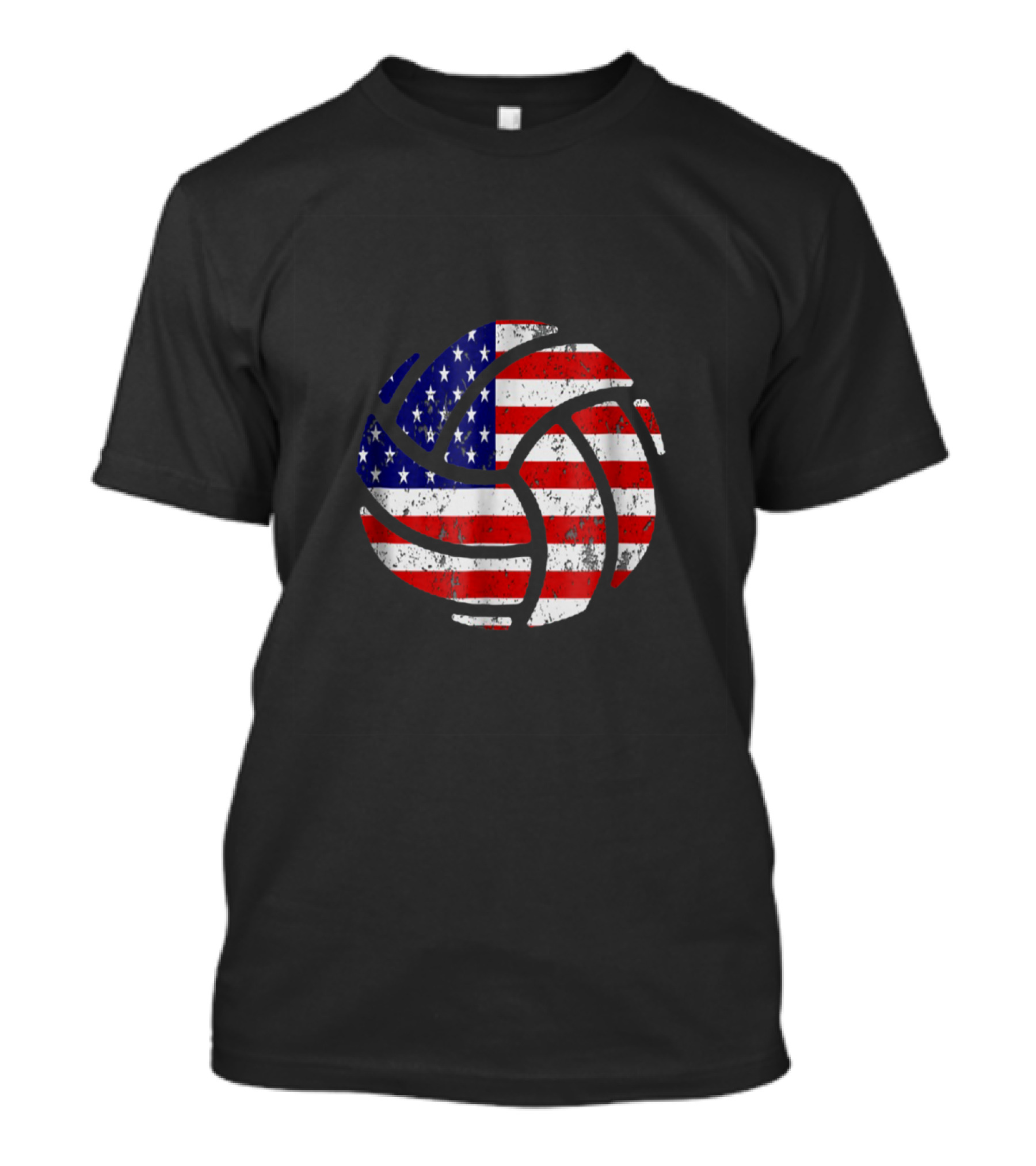American Flag Volleyball Grunge T-Shirt