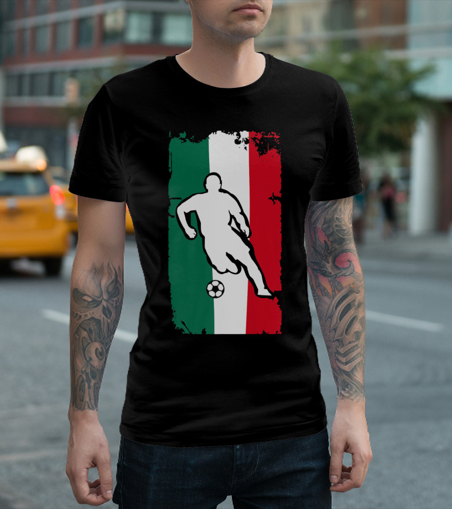Italy Soccer Jersey Italian Flag Stripes Football Player T-Shirt