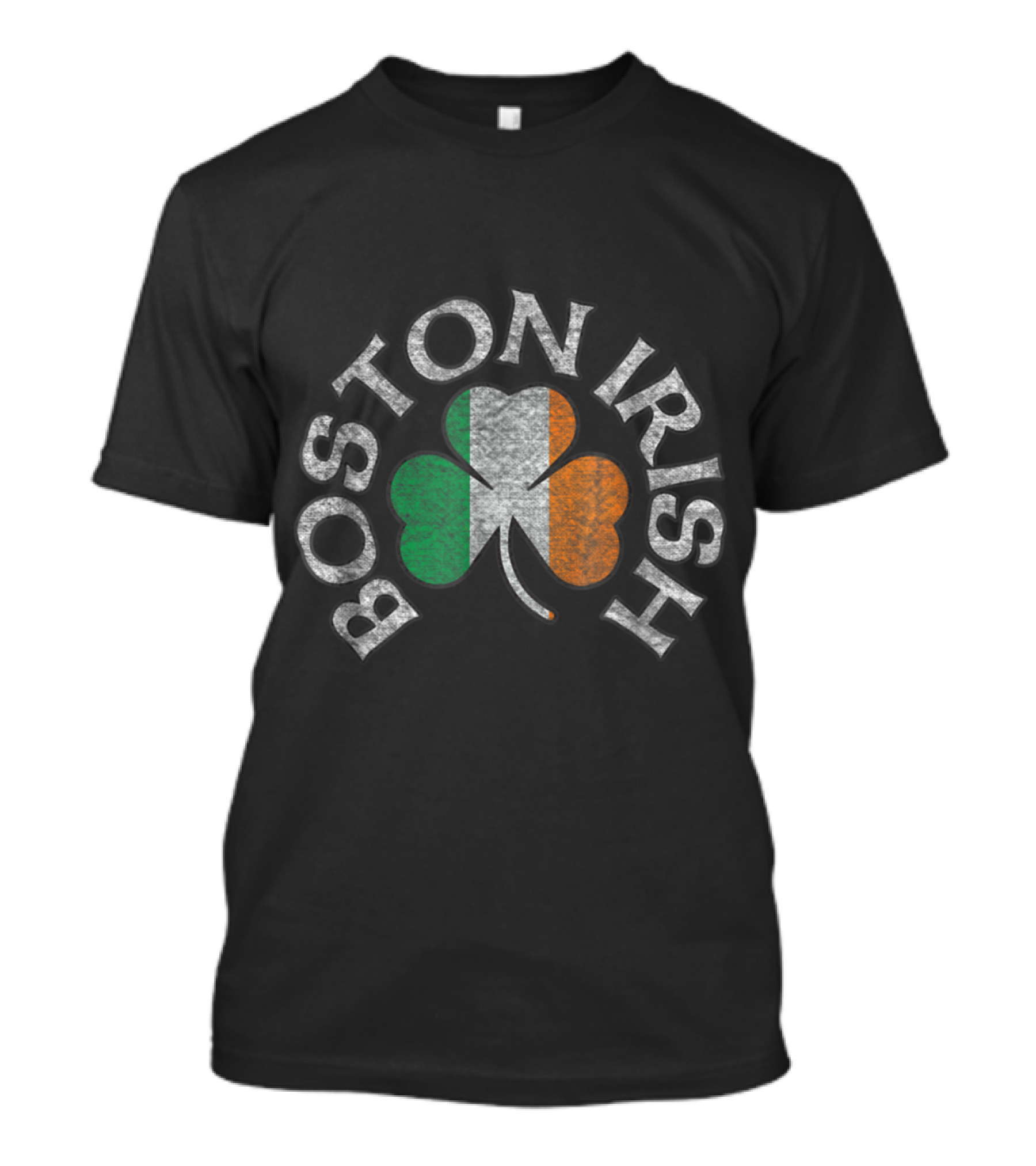 Boston Irish Shamrock Tricolor Graphic With Irish Flag Colors T-Shirt