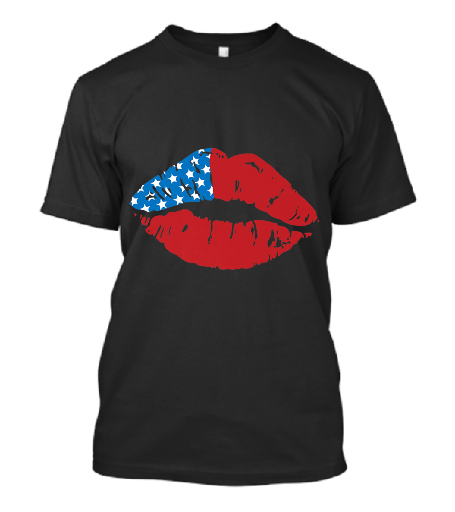 Stars And Stripes American Flag Lips USA 4th Of July Patriotic T-Shirt