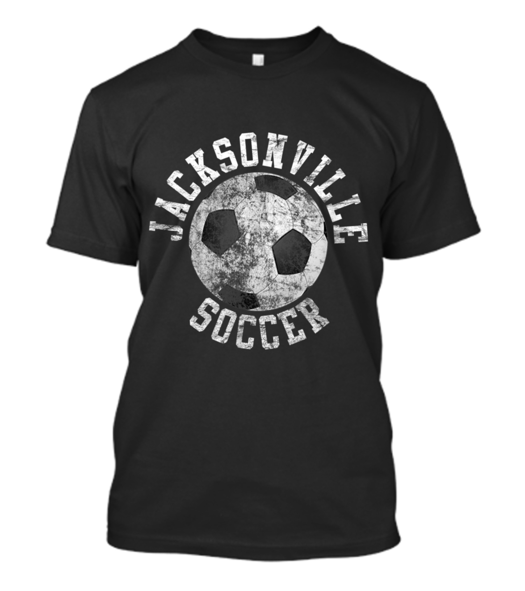 Jacksonville Soccer Grunge Style Vintage Soccer Ball Emblem T-Shirt