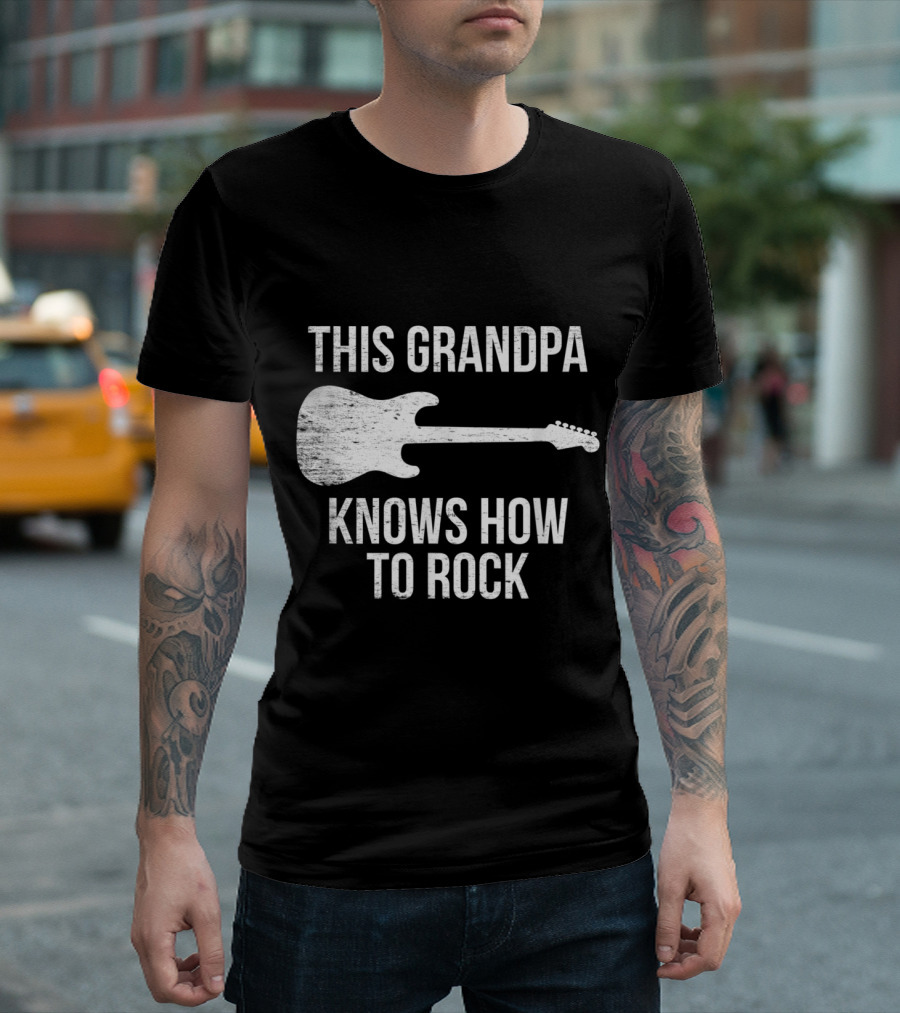 Grandpa Knows How to Rock with Guitar T-Shirt