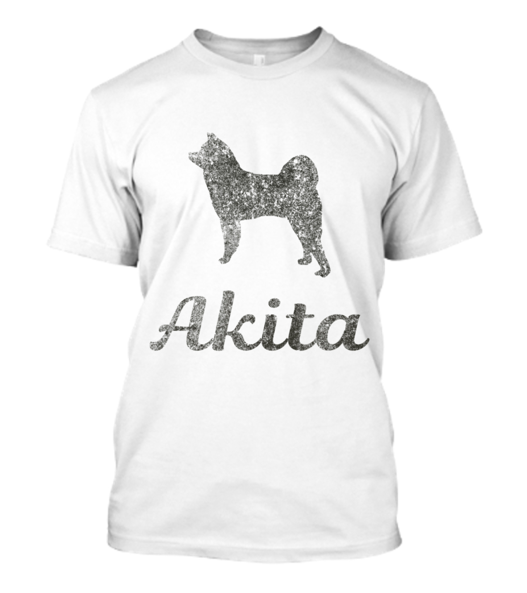 Akita Inu Silhouette With Bold Typeface T-Shirt