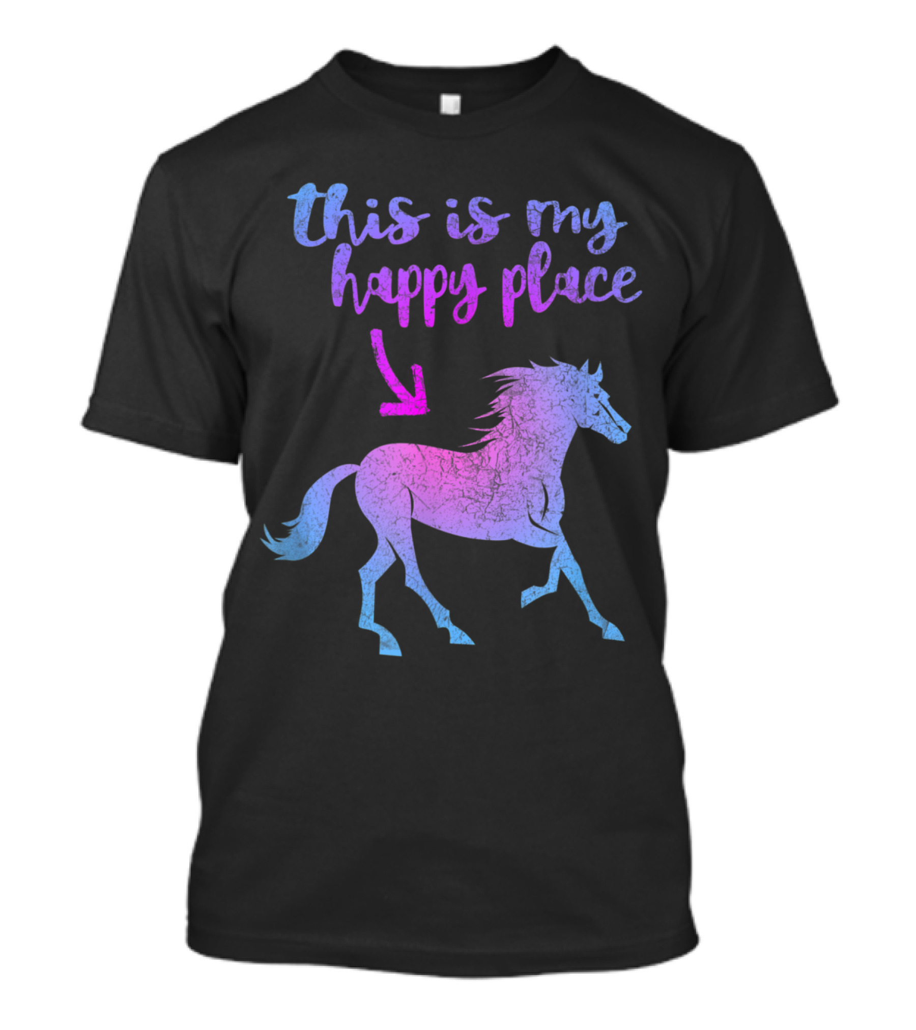 This Is My Happy Place Funny Horse Riding Horseback T-Shirt