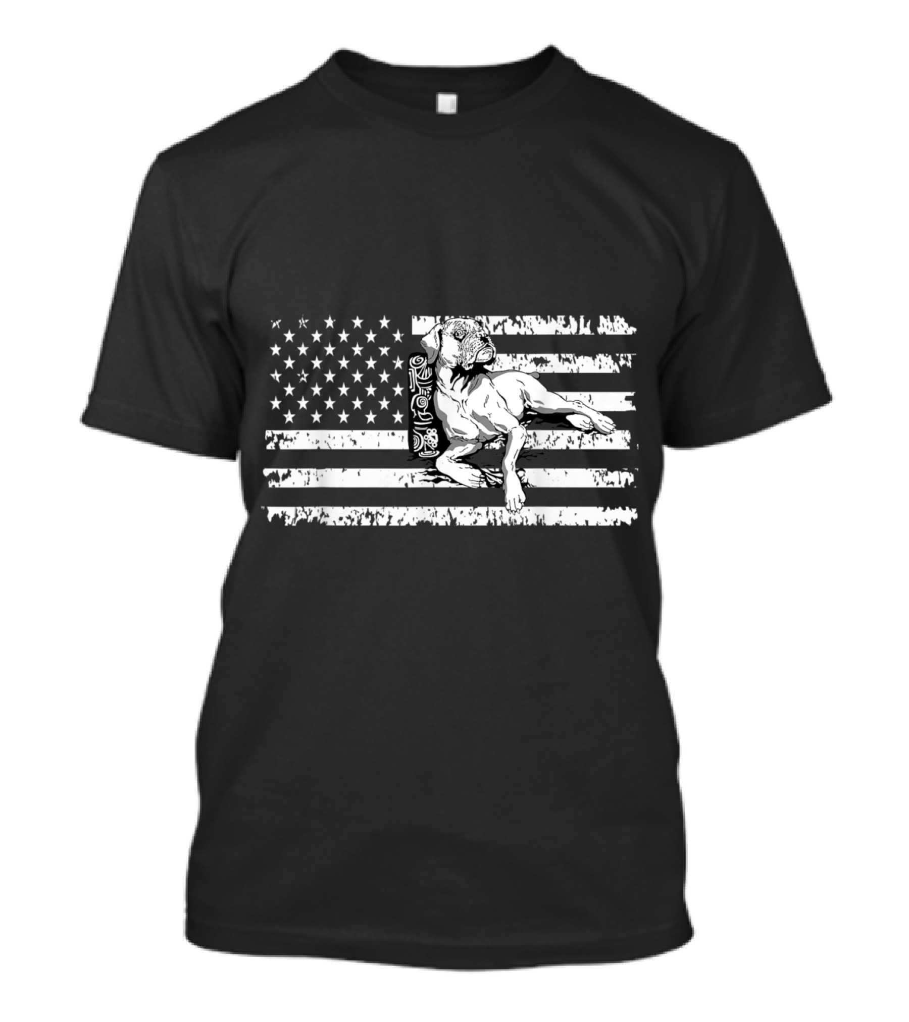 American Flag Boxer Dog Patriotic Fourth Of July T-Shirt