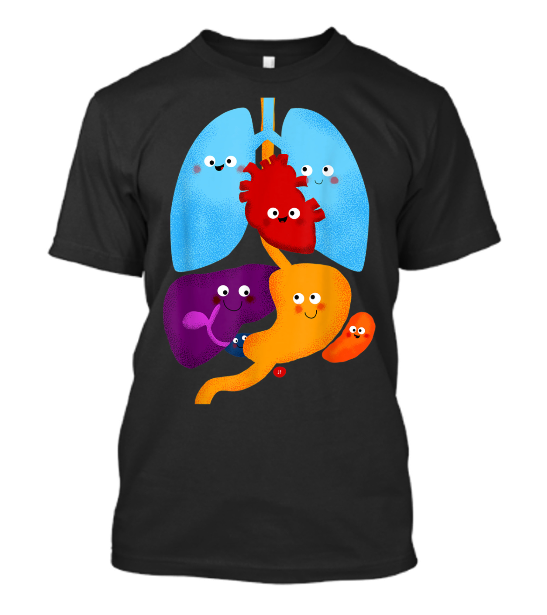 Happy Anatomy Heart Lung Cute Cartoon Organs T-Shirt