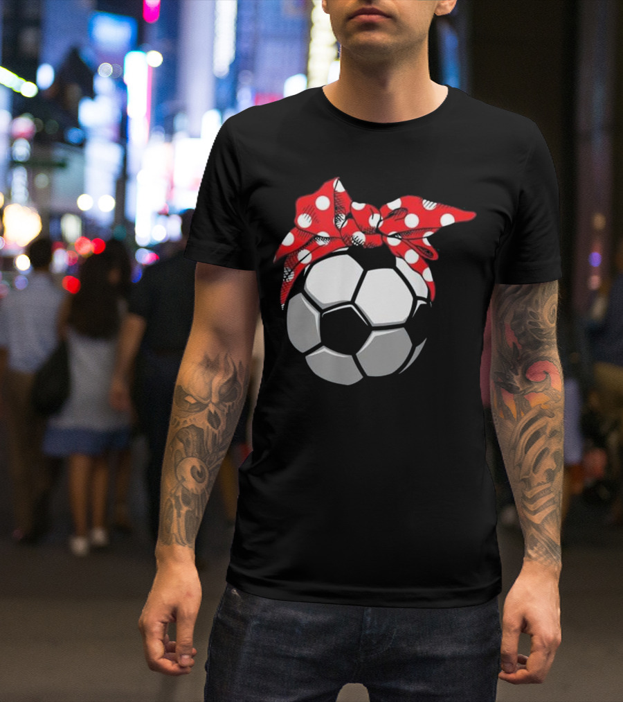 Soccer Mom Ball With Red Polka Dot Bandana T-Shirt