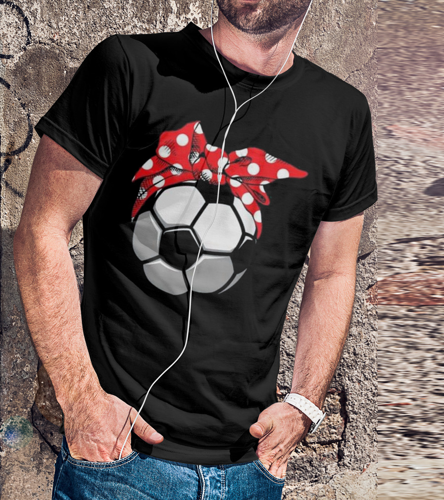 Soccer Mom Ball With Red Polka Dot Bandana T-Shirt