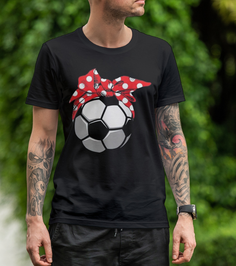 Soccer Mom Ball With Red Polka Dot Bandana T-Shirt