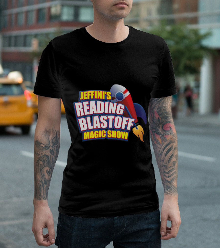 Jeffini's Reading Blastoff Magic Show Rocket T-Shirt