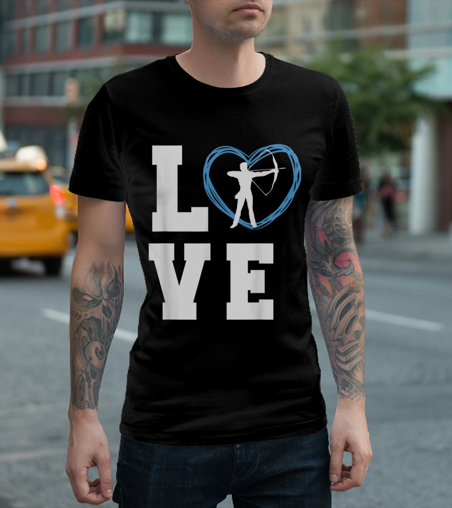 LOVE Archery Silhouette with Heart Outline T-Shirt