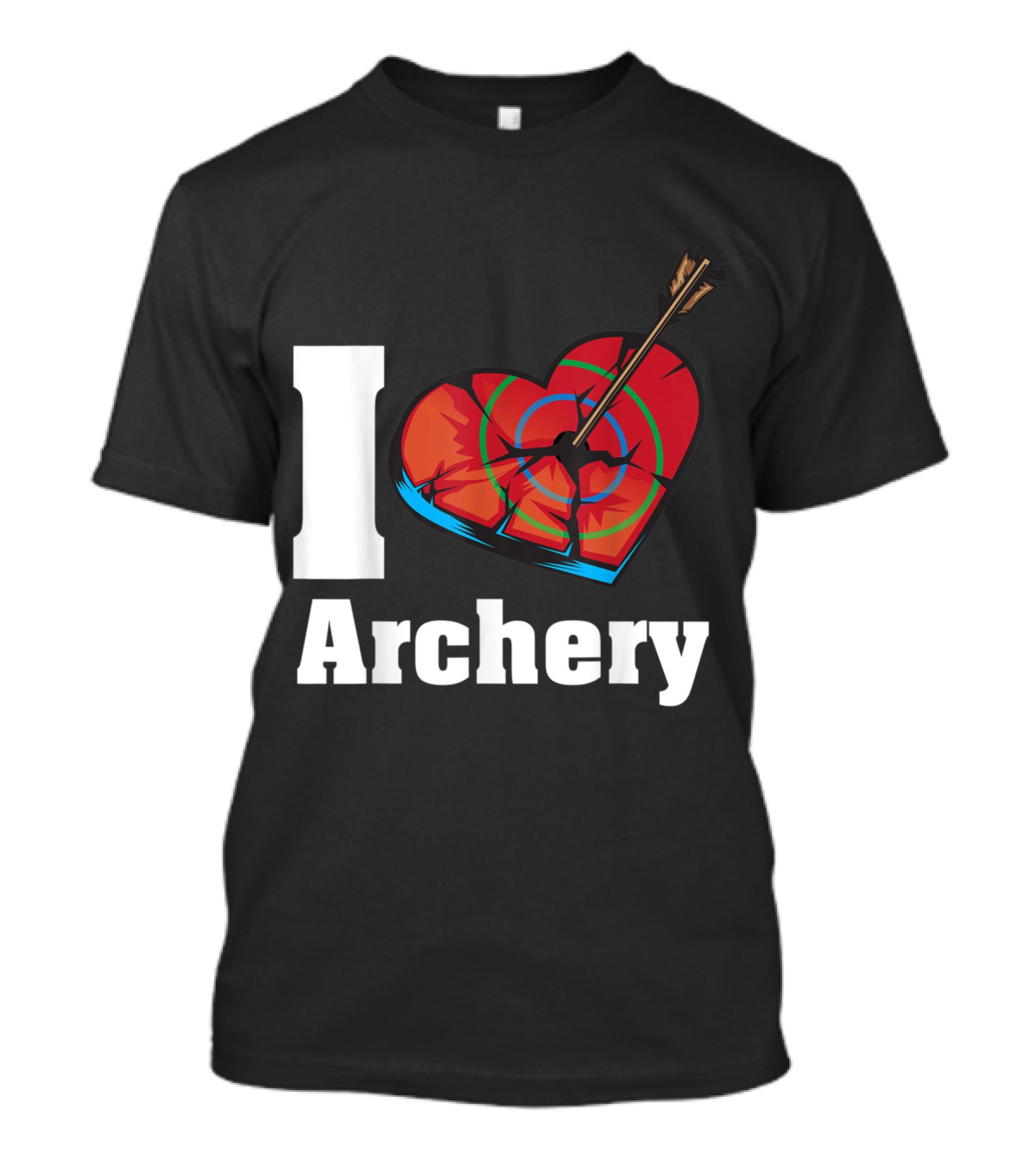 I Love Archery Heart Target With Arrow In Funny Bow T-Shirt