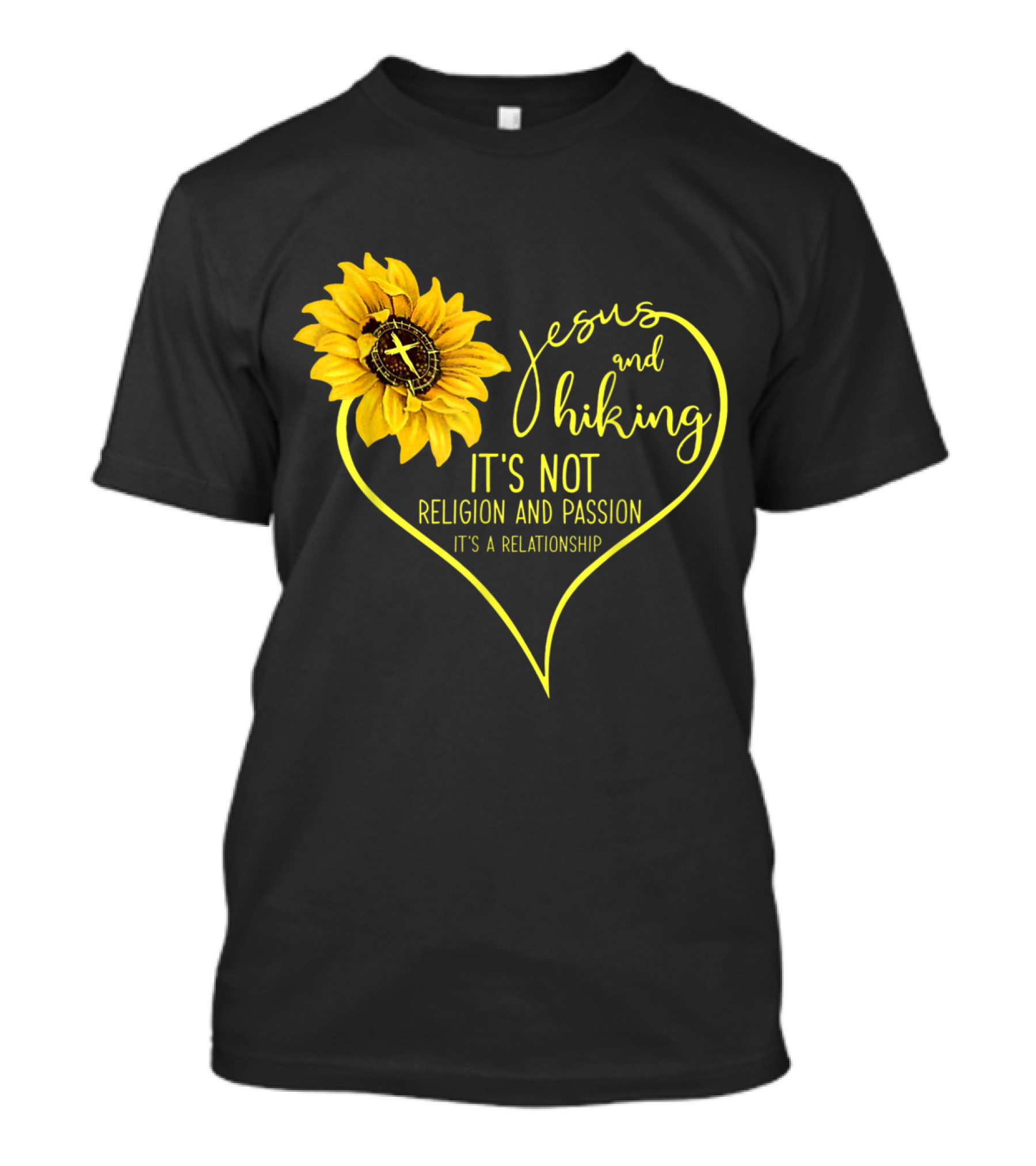 Jesus And Hiking It's Not Religion And Passion It's A Relationship T-Shirt