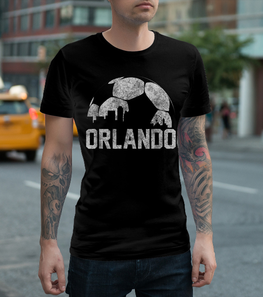 Orlando Soccer City Skyline Soccer Ball Elements T-Shirt