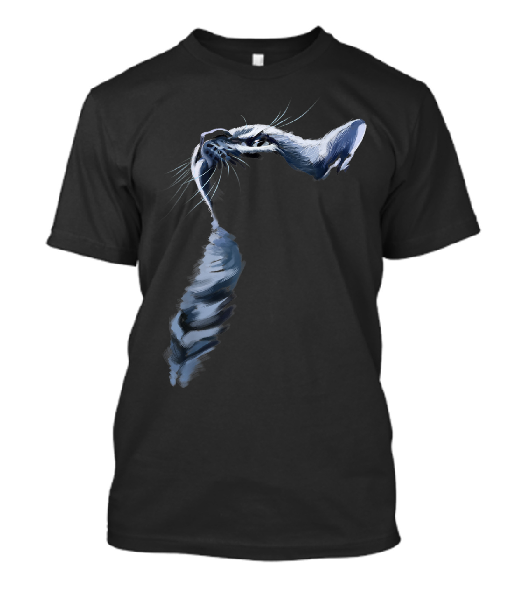 Grey Cat Abstract Shadowed Cats T-Shirt