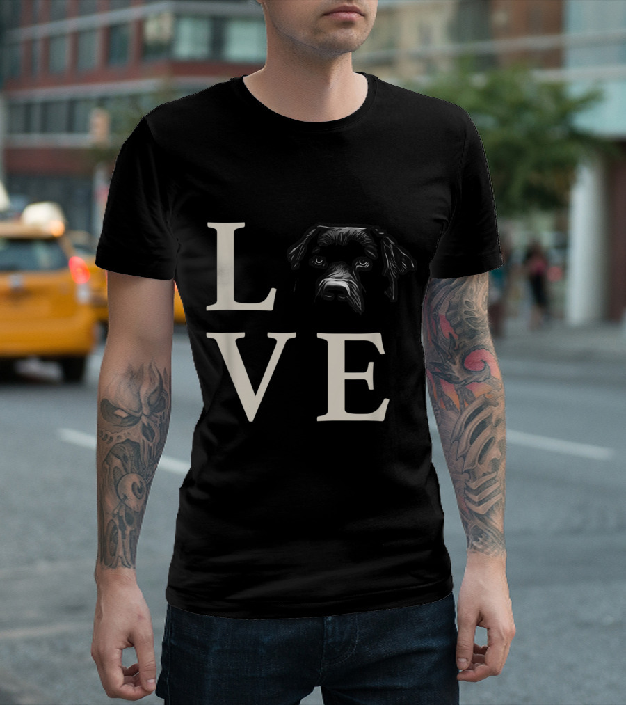 Funny I Love My Labrador Retriever Love with Labrador Retriever Face T-Shirt