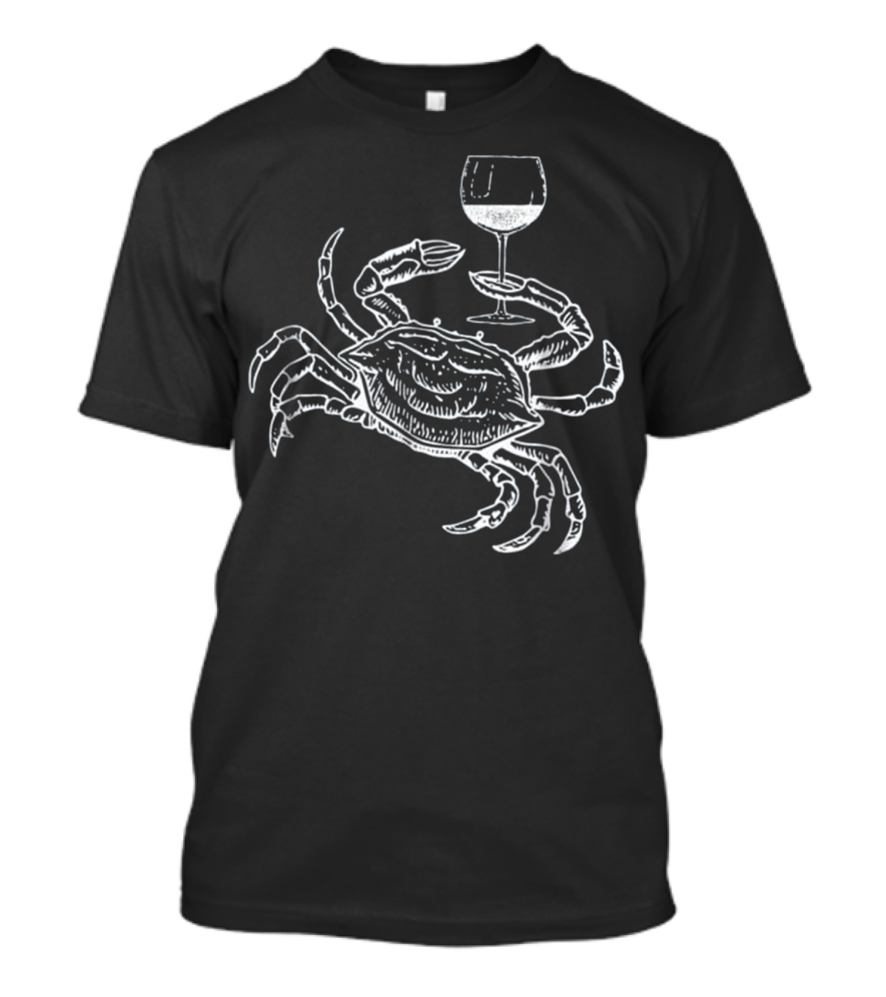 Wine Crab Ocean Lovers Funny Drinking Humor T-Shirt