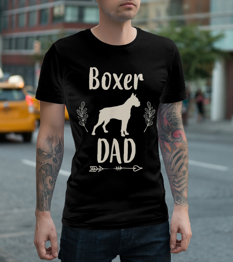 Boxer Dad Father's Day Arrow Laurel T-Shirt