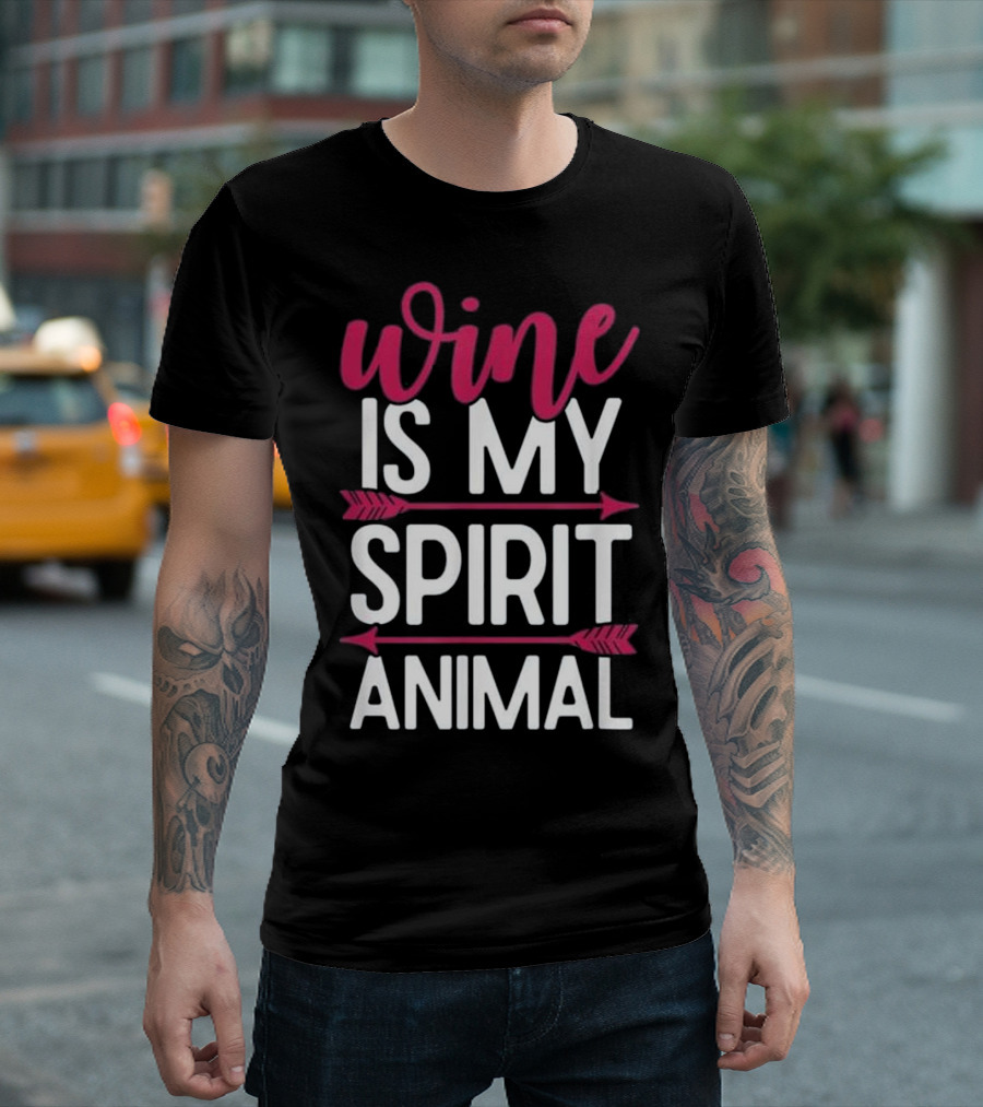 Wine Is My Spirit Animal Arrows T-Shirt