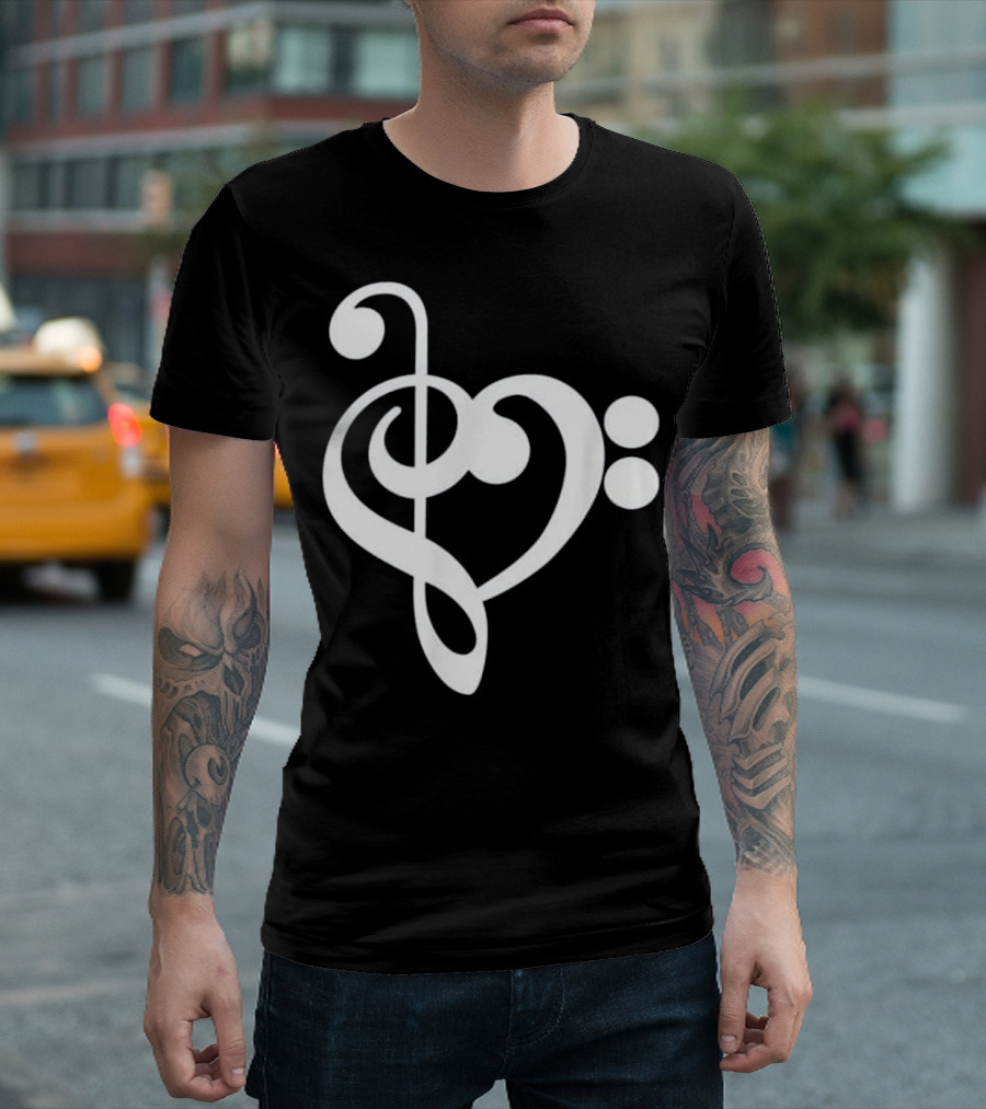 Treble Bass Clef Heart Musicia T-Shirt