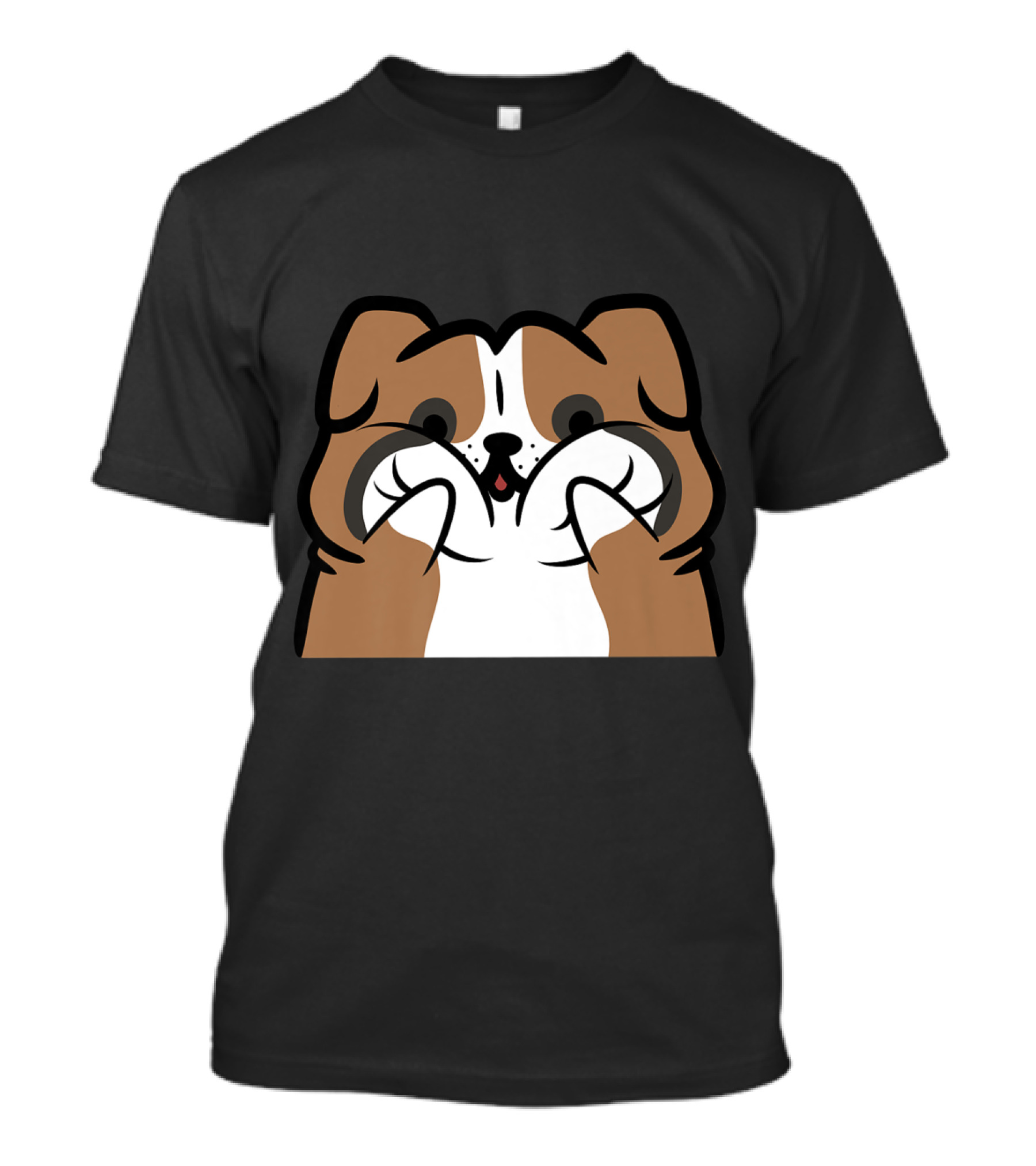 Boxer Dog Squishy Cheeks Funny Dog Cartoon Face Drawing T-Shirt