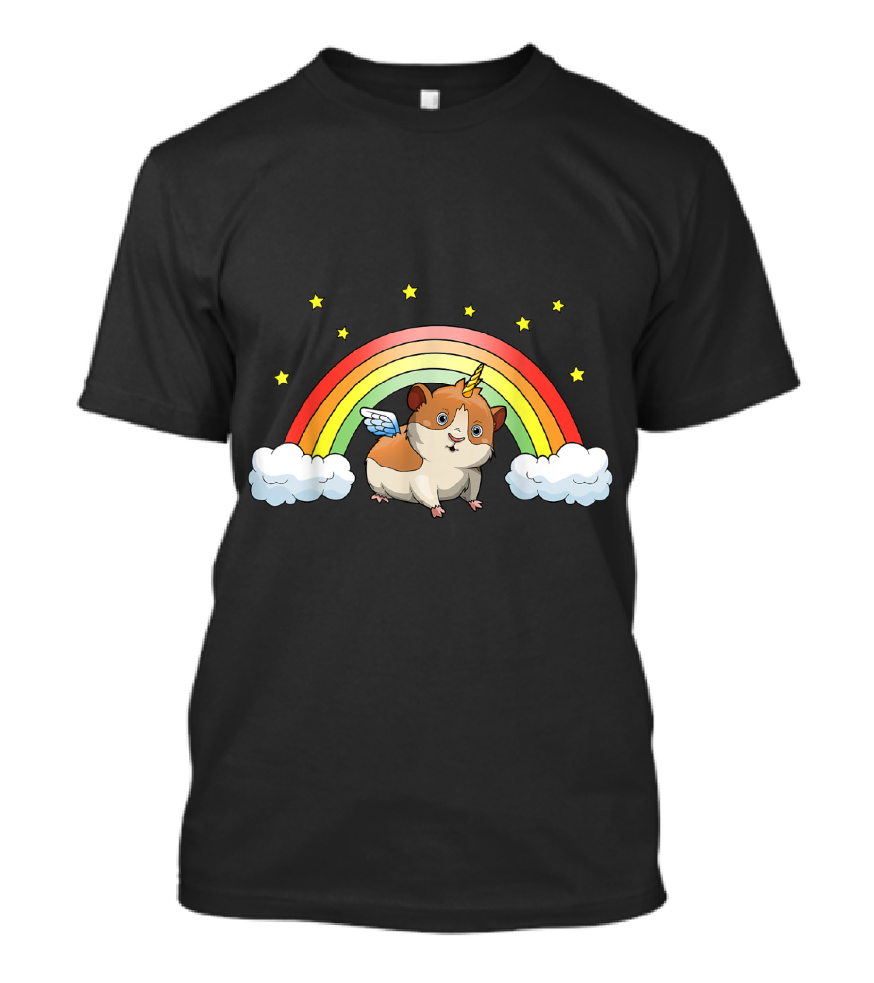 Guinea Pigacorn Unicorn Girl Rainbow Stars T-Shirt