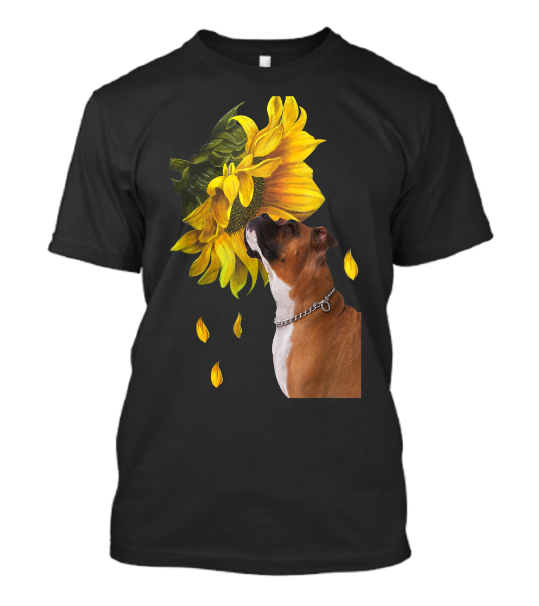 Boxer And Sunflower Blossoms T-Shirt