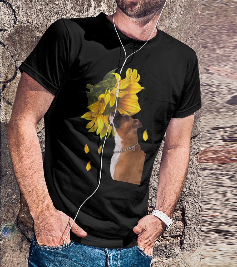 Boxer And Sunflower Blossoms T-Shirt
