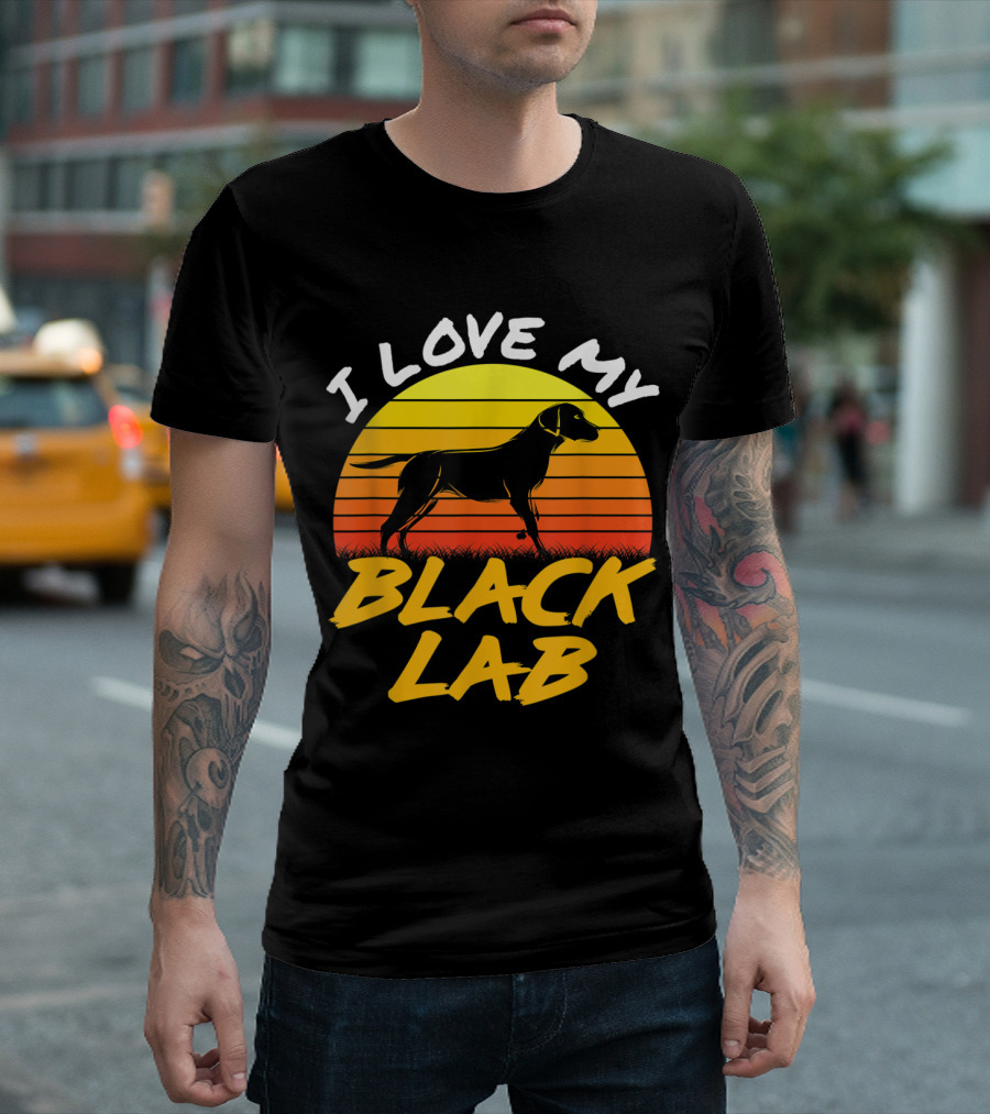 I Love My Black Lab Labrador Retriever Sunset T-Shirt