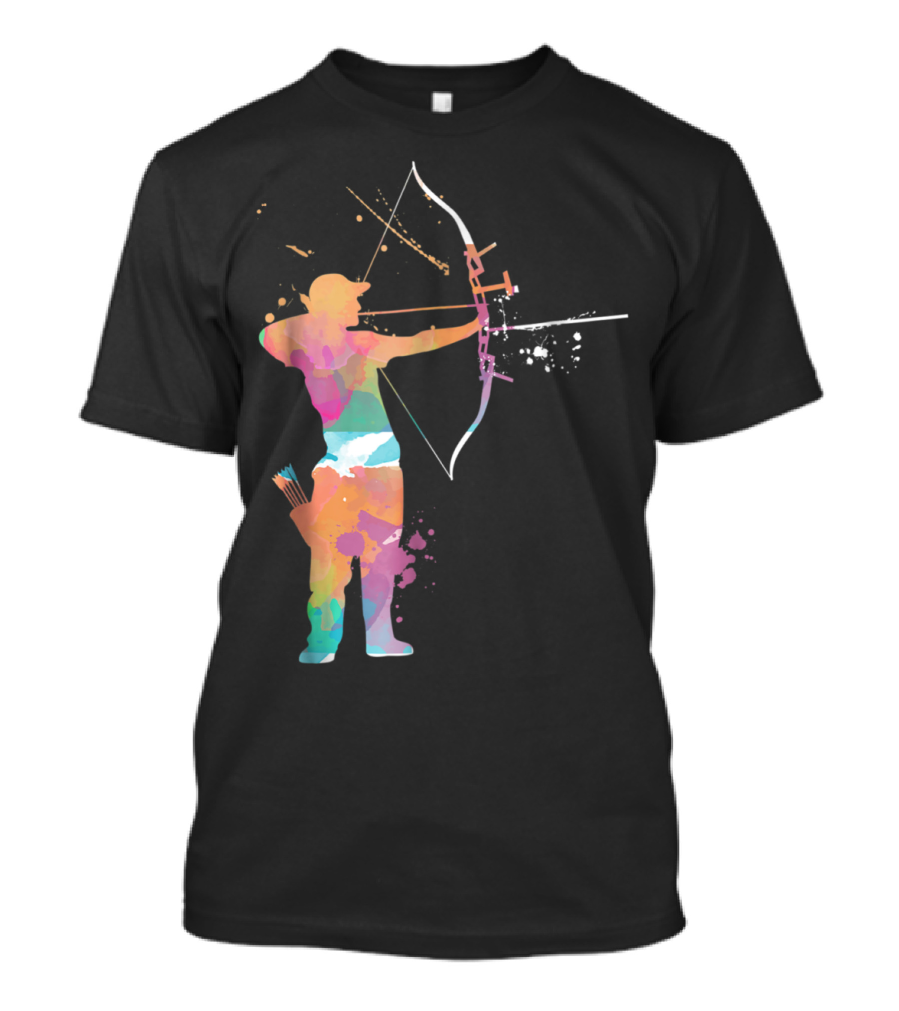 Archer In Watercolor Archery Silhouette Bow And Arrow T-Shirt