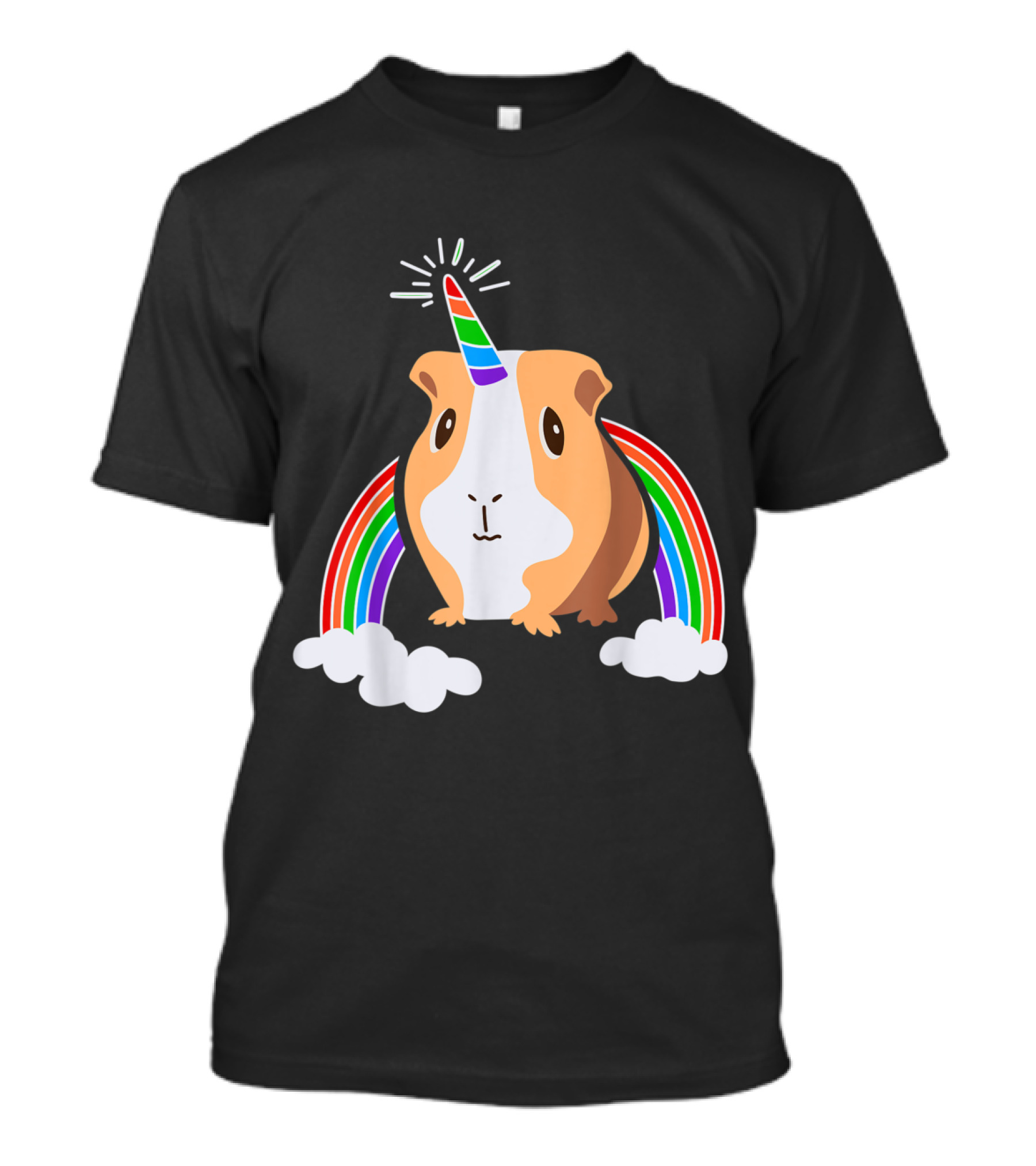Guinea Pig Unicorn With Rainbow And Clouds T-Shirt